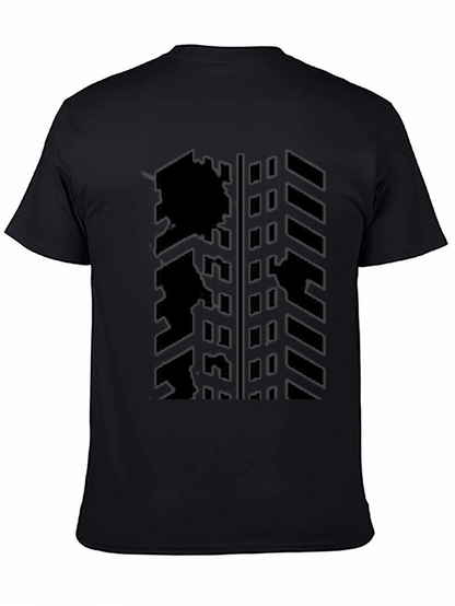 Abstract Geometric Black Graphic Tee