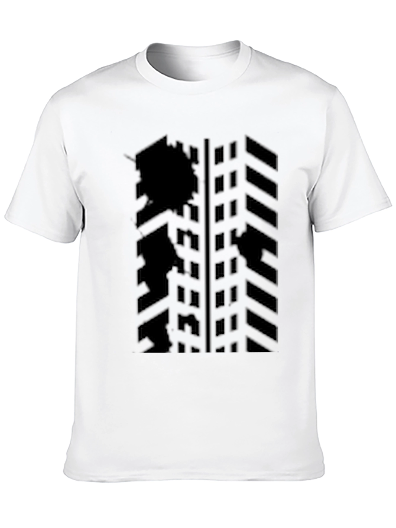 Abstract Geometric Black Graphic Tee