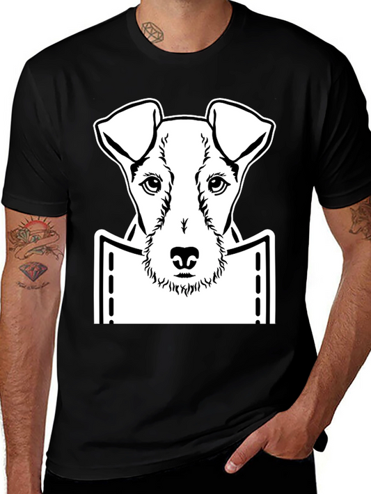 Dog in Pocket Graphic T-Shirt - Trendy Dog Lover Tee