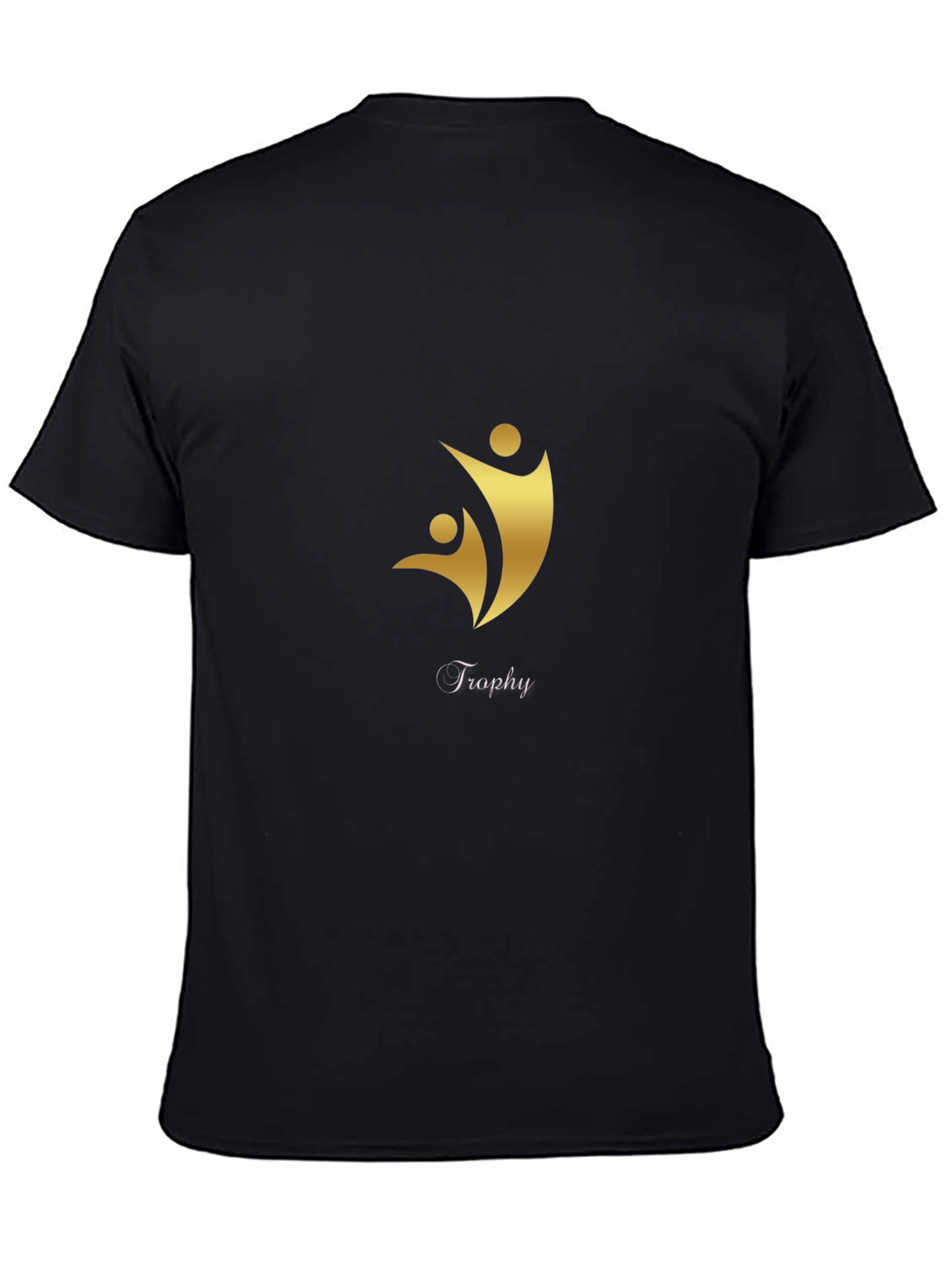 Black T-Shirt with Gold Trophy Graphic