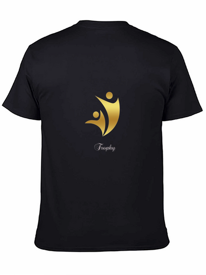 Black T-Shirt with Gold Trophy Graphic