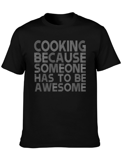 Cooking Awesome Graphic Tee - Soft Black Shirt