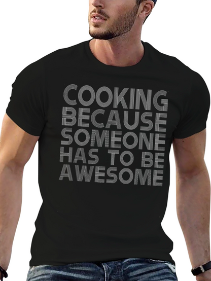 Cooking Awesome Graphic Tee - Soft Black Shirt