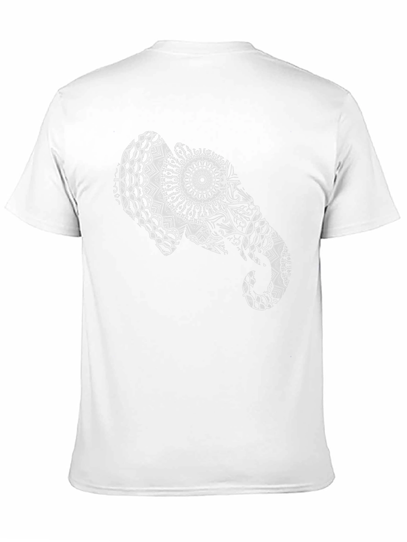 Elephant Mandala Graphic Tee - Black Cotton Casual Shirt