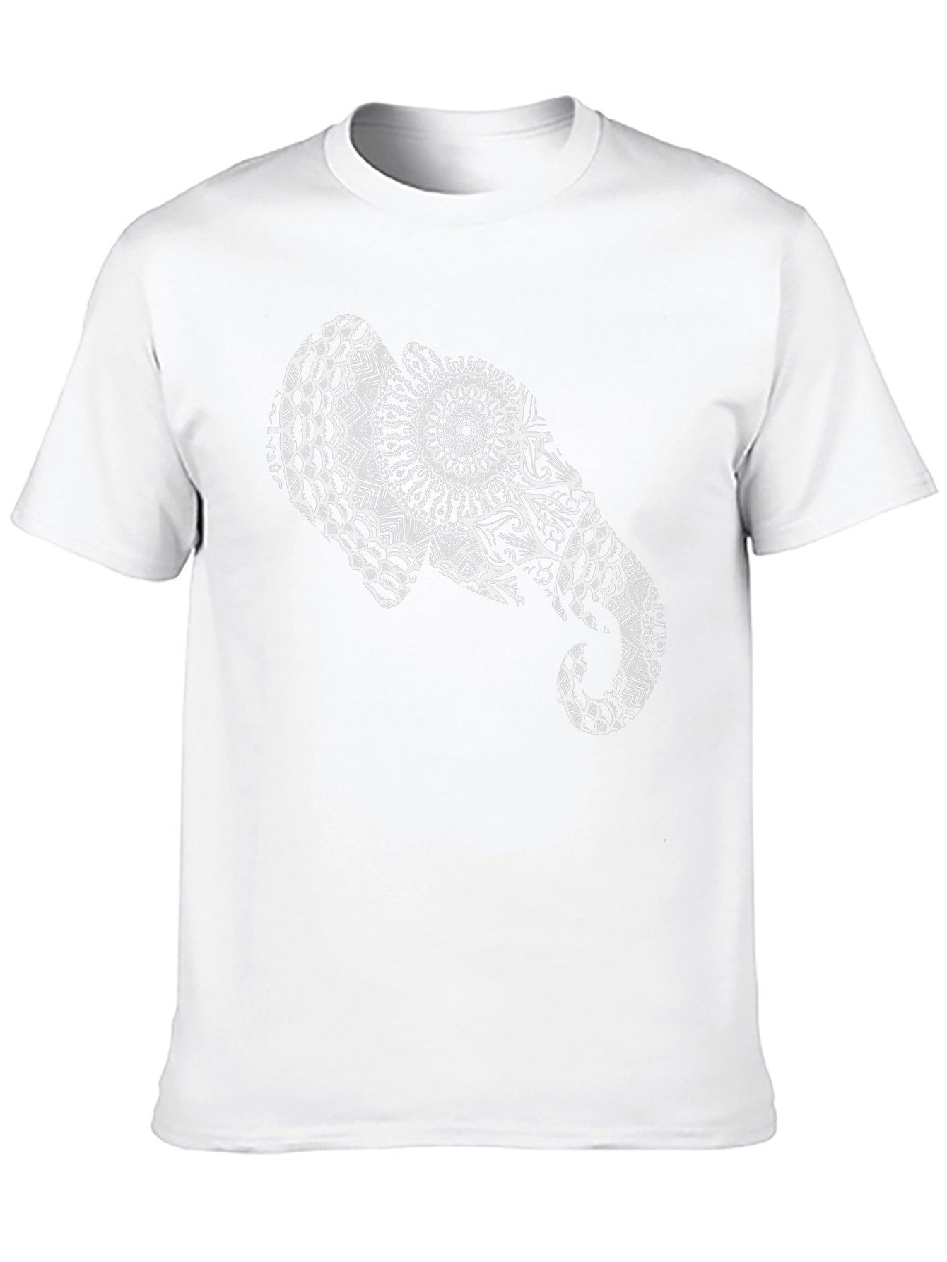 Elephant Mandala Graphic Tee - Black Cotton Casual Shirt
