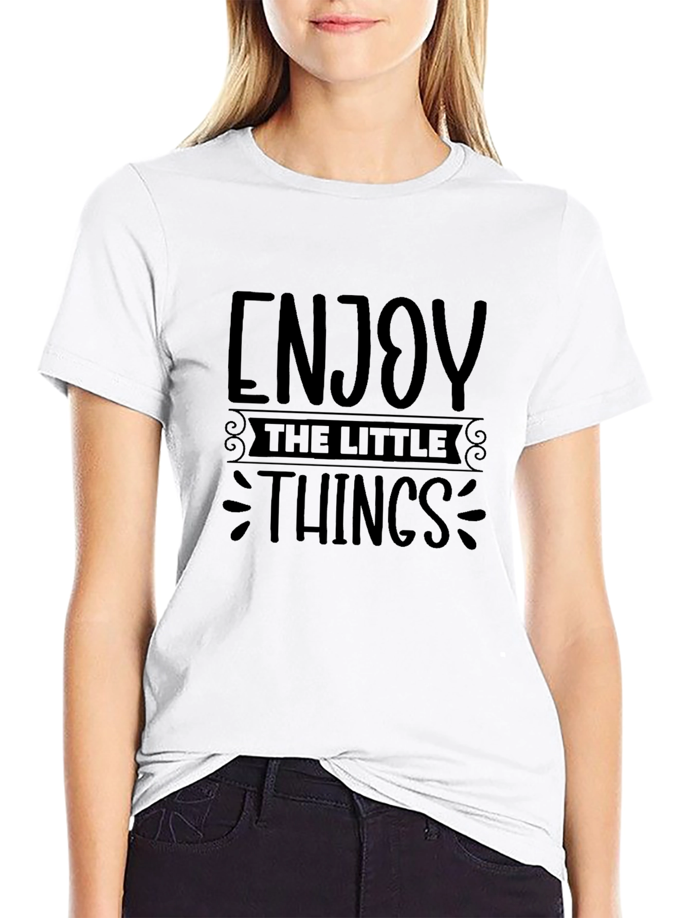 Enjoy The Little Things Black Graphic Tee