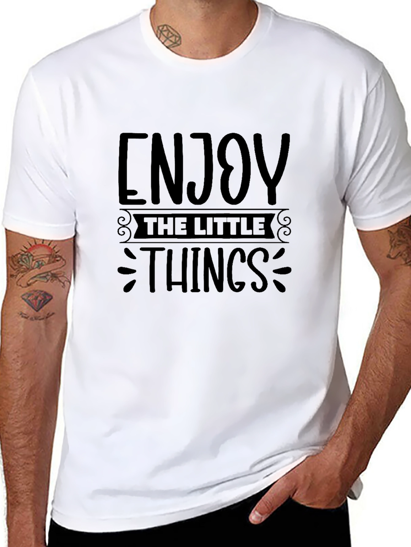 Enjoy The Little Things Black Graphic Tee