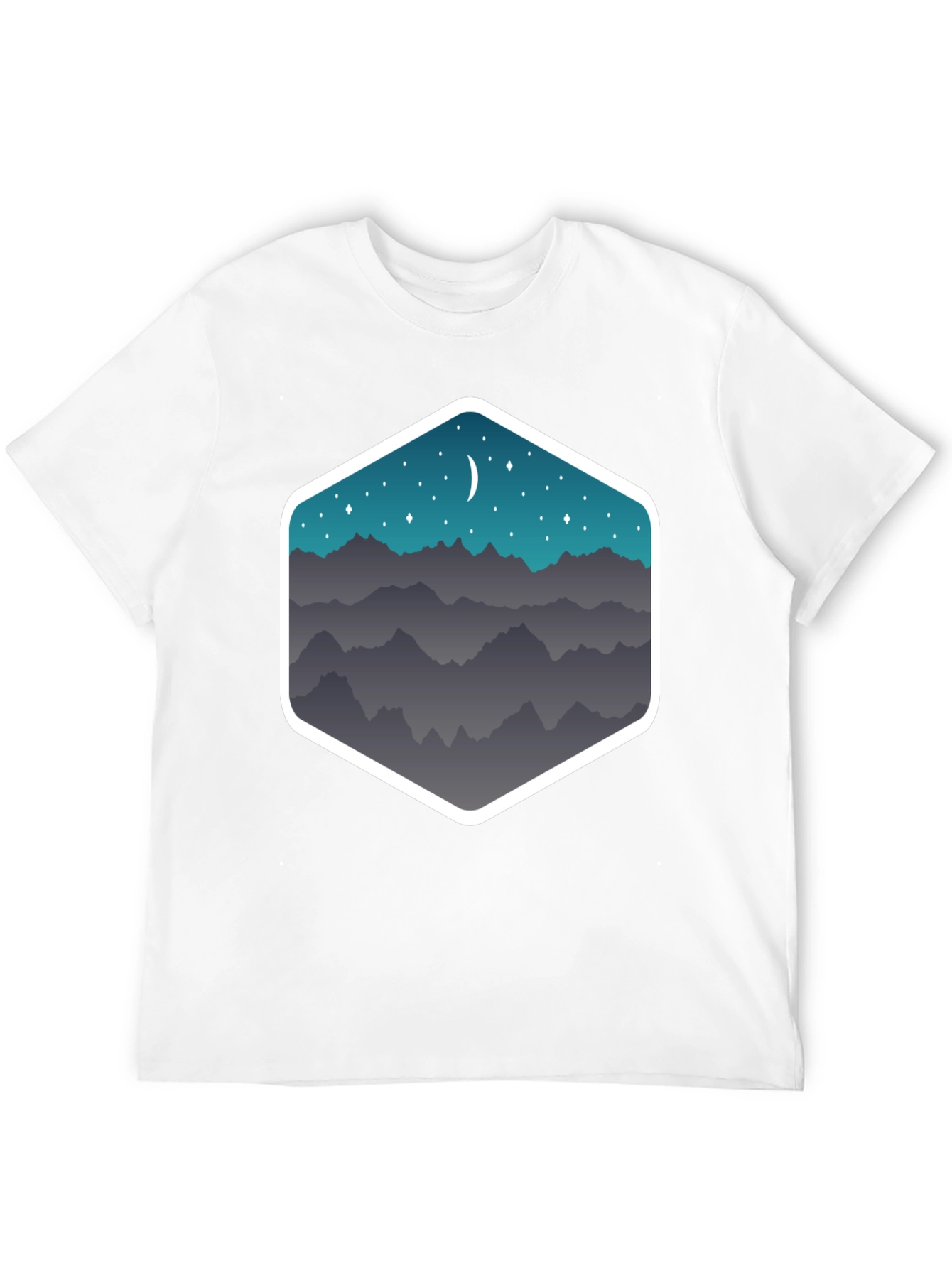 Mountain Moonscape Graphic Tee - Black