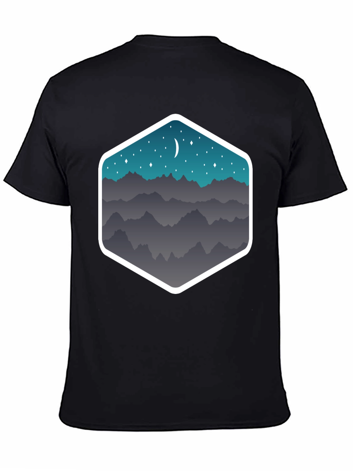 Mountain Moonscape Graphic Tee - Black