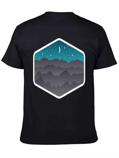 Mountain Moonscape Graphic Tee - Black