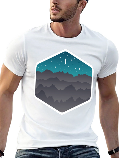 Mountain Moonscape Graphic Tee - Black