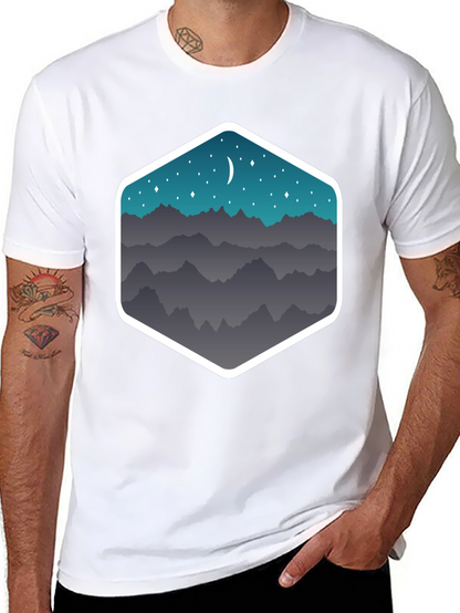Mountain Moonscape Graphic Tee - Black