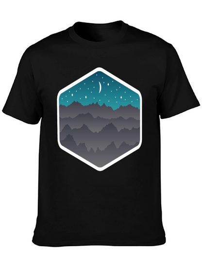 Mountain Moonscape Graphic Tee - Black