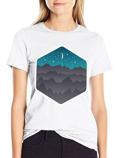Mountain Moonscape Graphic Tee - Black
