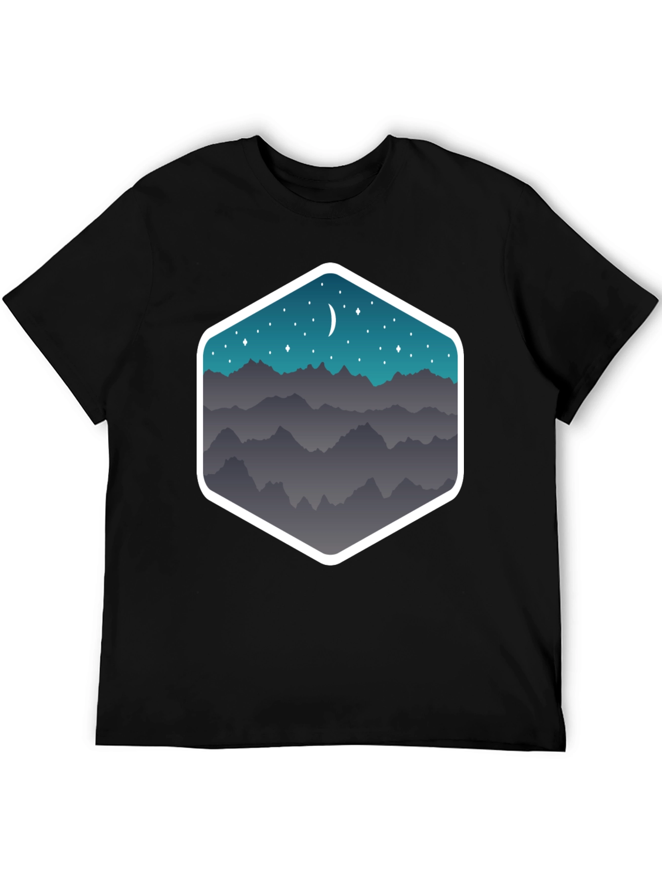 Mountain Moonscape Graphic Tee - Black