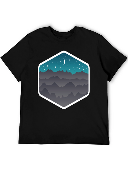 Mountain Moonscape Graphic Tee - Black