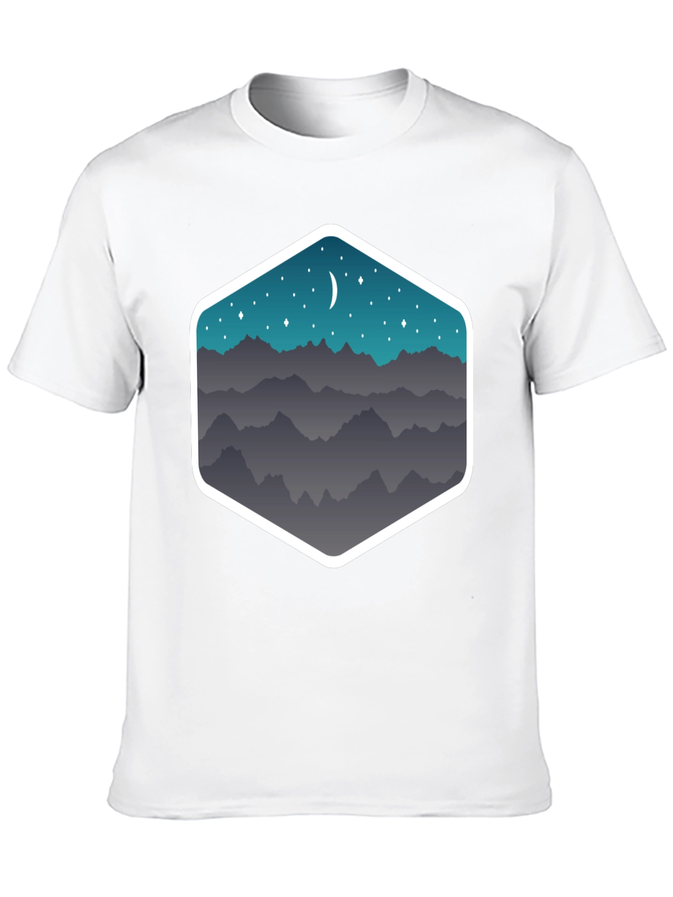 Mountain Moonscape Graphic Tee - Black