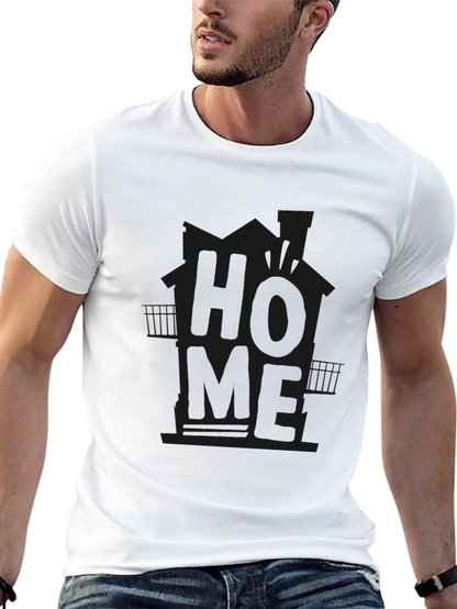 Mens Black HOME Graphic Tee - Casual Comfort