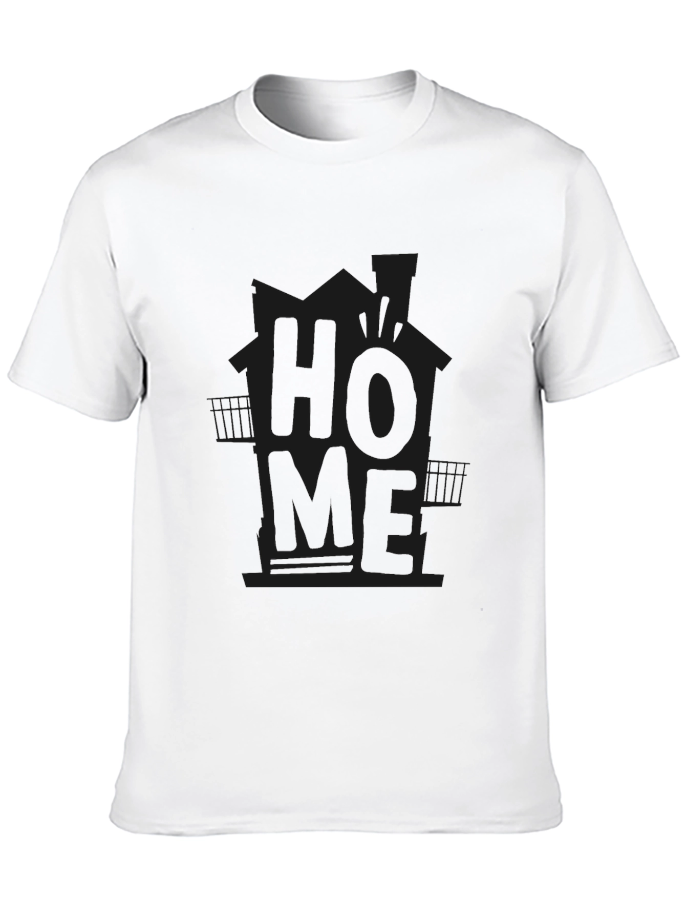 Mens Black HOME Graphic Tee - Casual Comfort