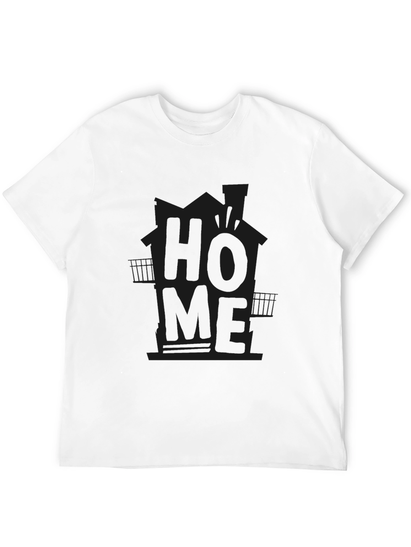 Mens Black HOME Graphic Tee - Casual Comfort