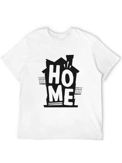 Mens Black HOME Graphic Tee - Casual Comfort