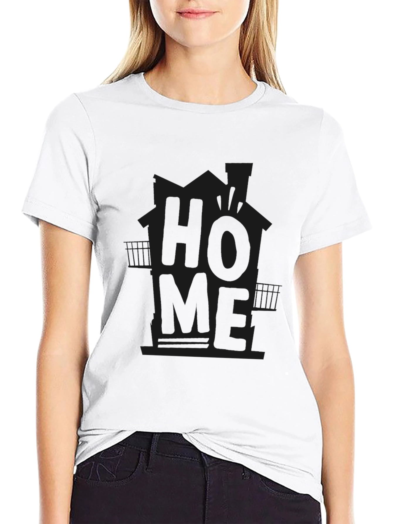 Mens Black HOME Graphic Tee - Casual Comfort
