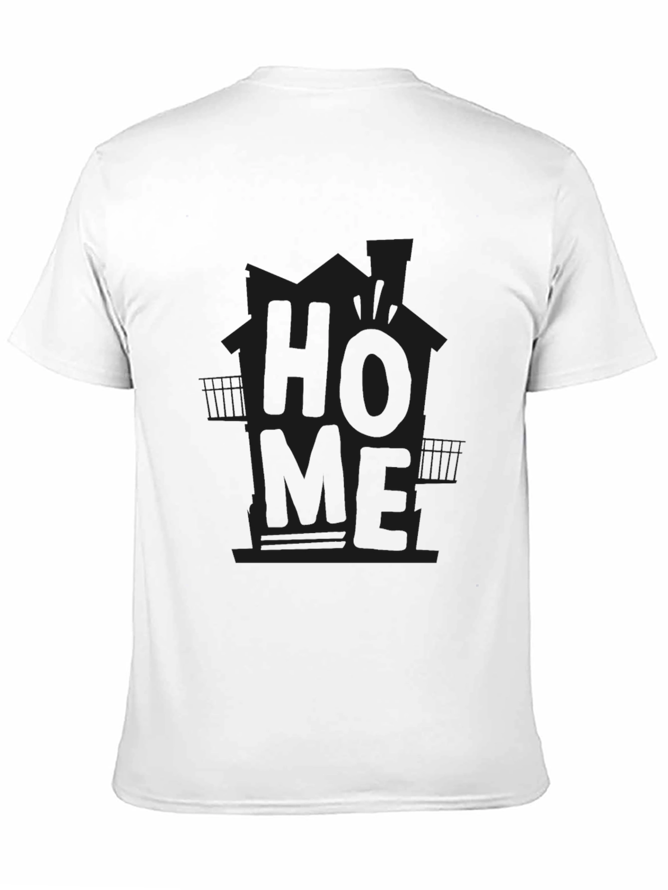 Mens Black HOME Graphic Tee - Casual Comfort