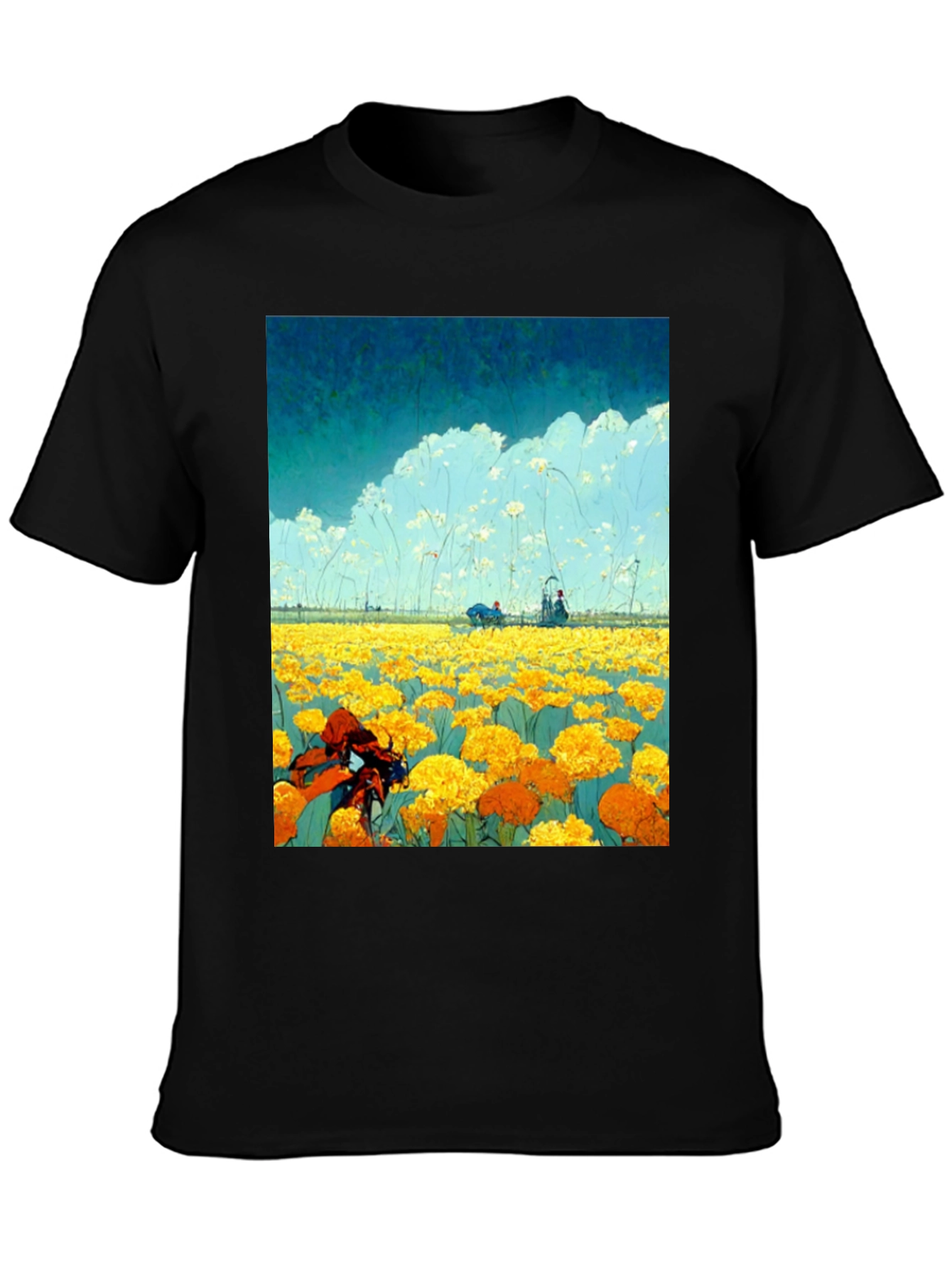 Floral Field Graphic Tee - Unique Design