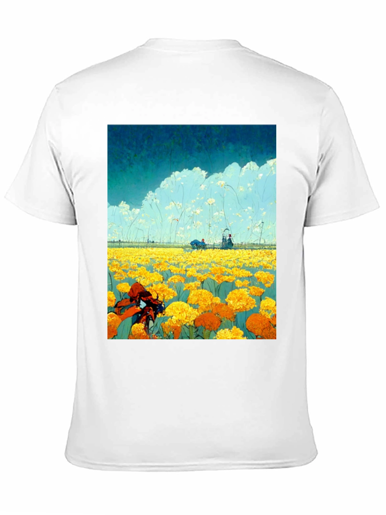 Floral Field Graphic Tee - Unique Design