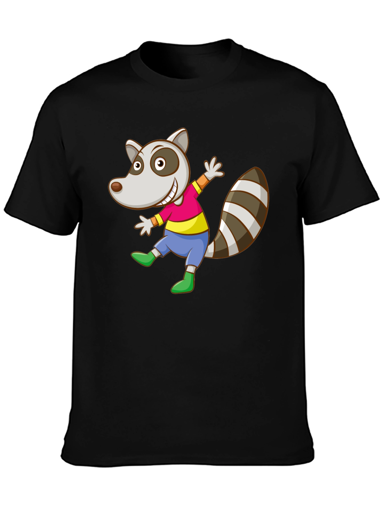 Cartoon Raccoon Graphic Tee - Fun Animal T-Shirt