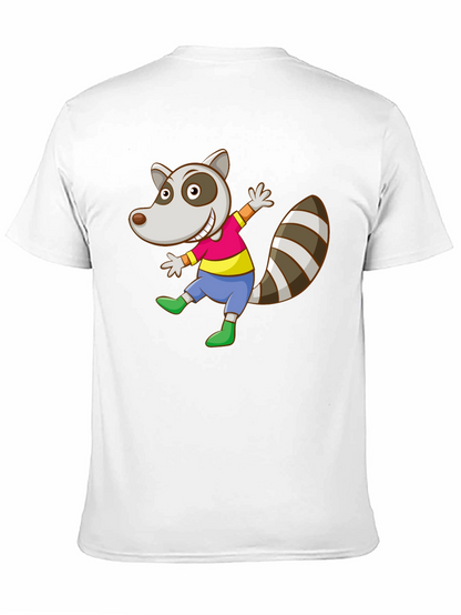 Cartoon Raccoon Graphic Tee - Fun Animal T-Shirt