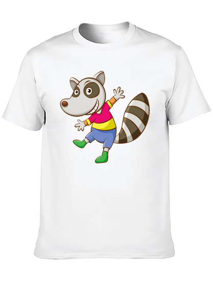 Cartoon Raccoon Graphic Tee - Fun Animal T-Shirt