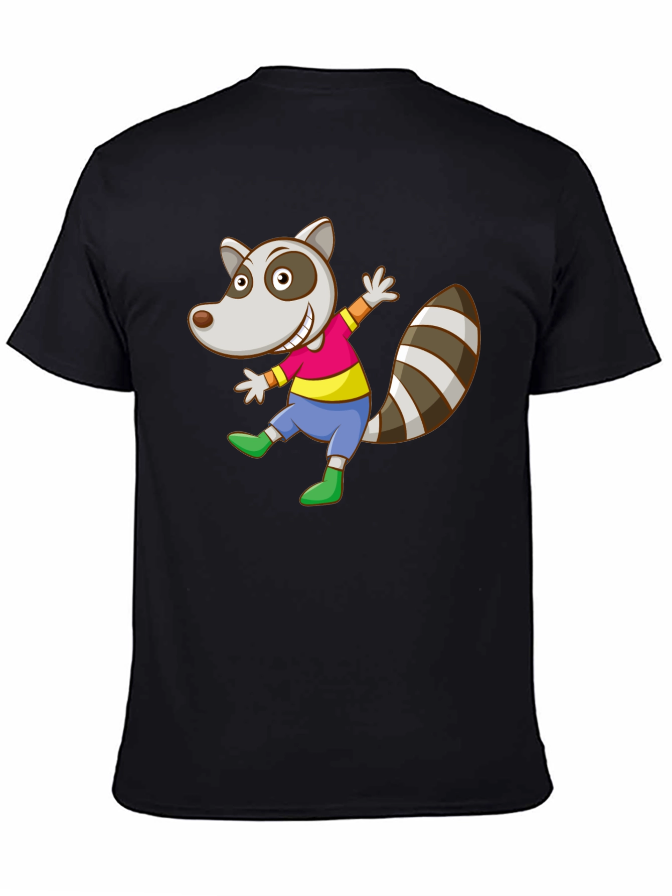 Cartoon Raccoon Graphic Tee - Fun Animal T-Shirt