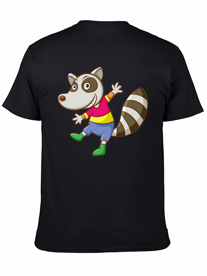 Cartoon Raccoon Graphic Tee - Fun Animal T-Shirt