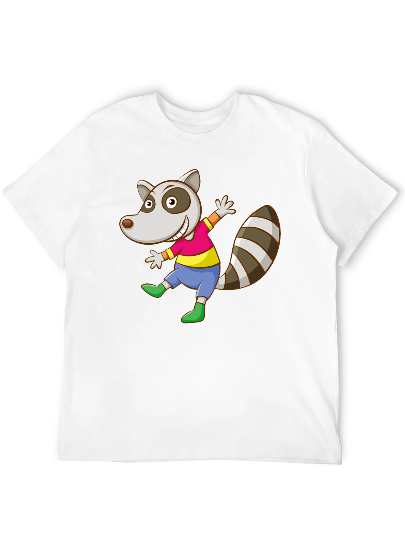 Cartoon Raccoon Graphic Tee - Fun Animal T-Shirt