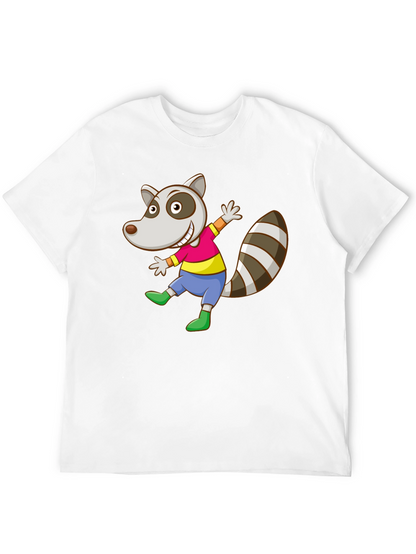 Cartoon Raccoon Graphic Tee - Fun Animal T-Shirt