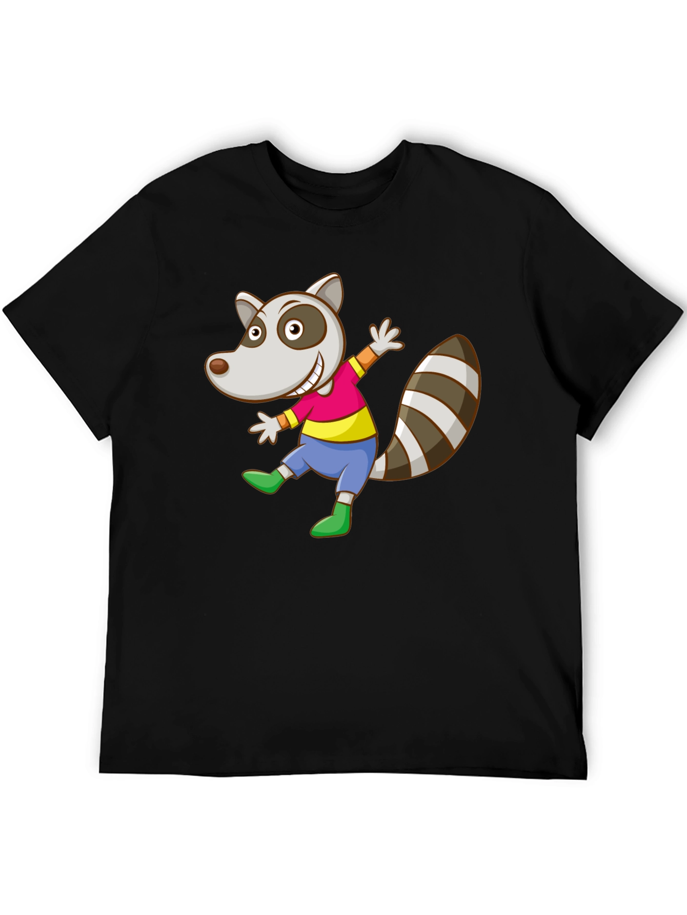 Cartoon Raccoon Graphic Tee - Fun Animal T-Shirt
