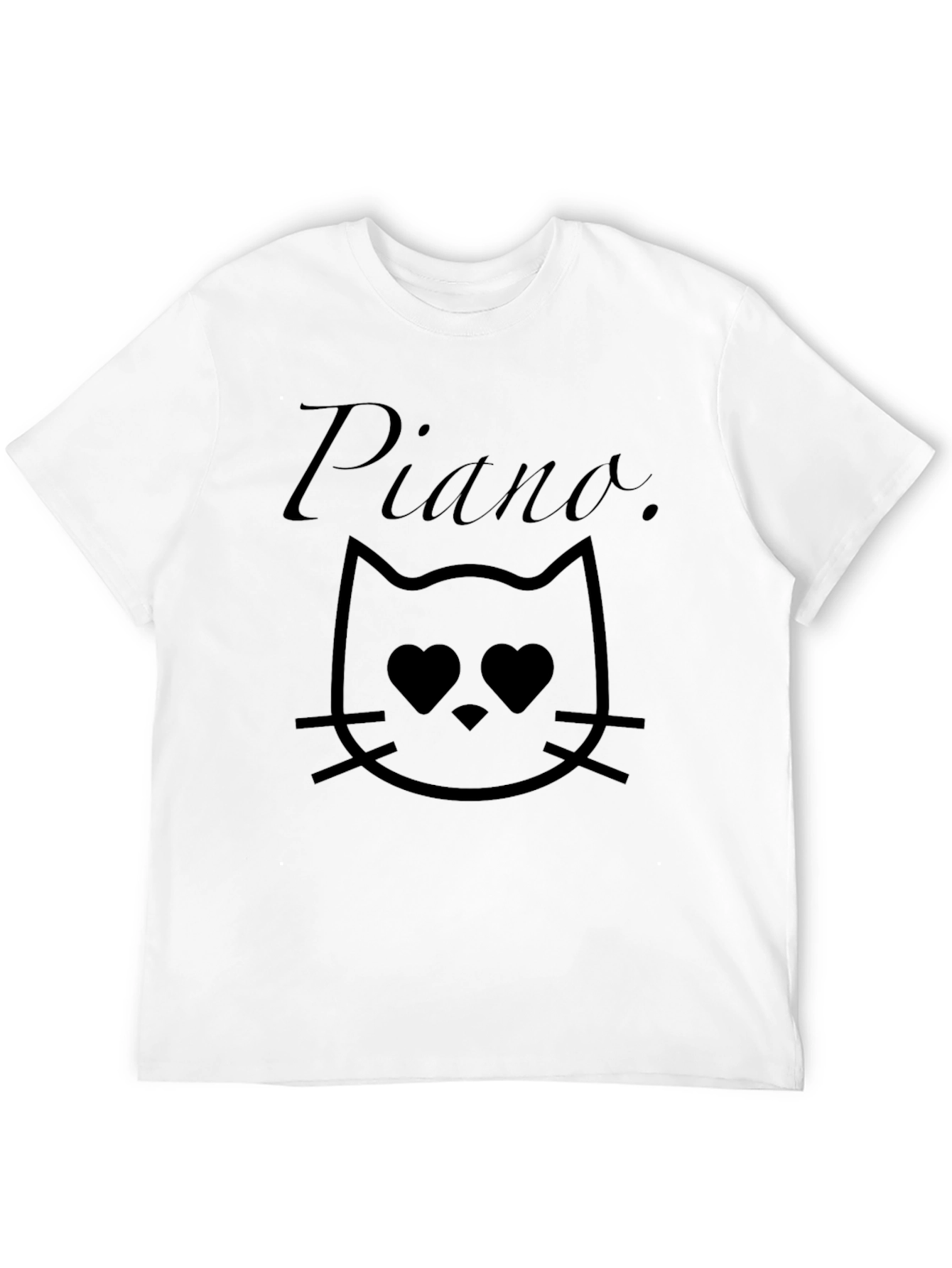 Piano Cat T-Shirt - Black Graphic Tee