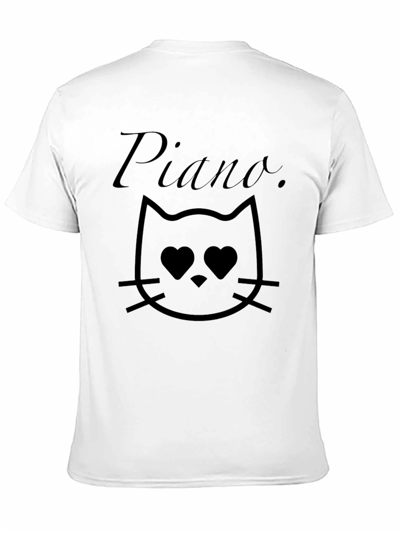 Piano Cat T-Shirt - Black Graphic Tee