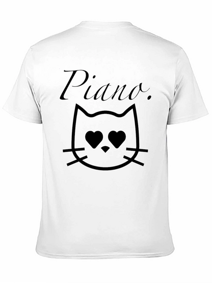 Piano Cat T-Shirt - Black Graphic Tee