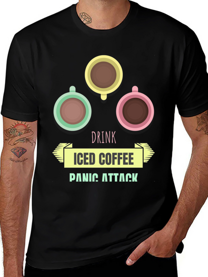 Drink Iced Coffee Panic Attack Graphic T-Shirt