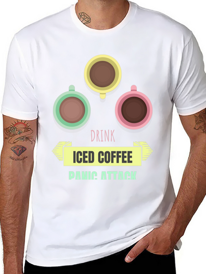 Drink Iced Coffee Panic Attack Graphic T-Shirt