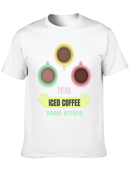 Drink Iced Coffee Panic Attack Graphic T-Shirt