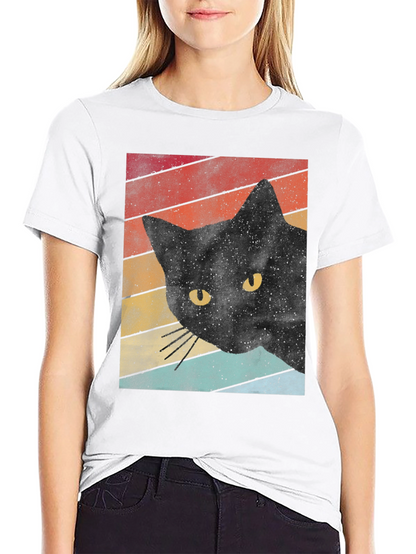 Retro Black Cat T-Shirt