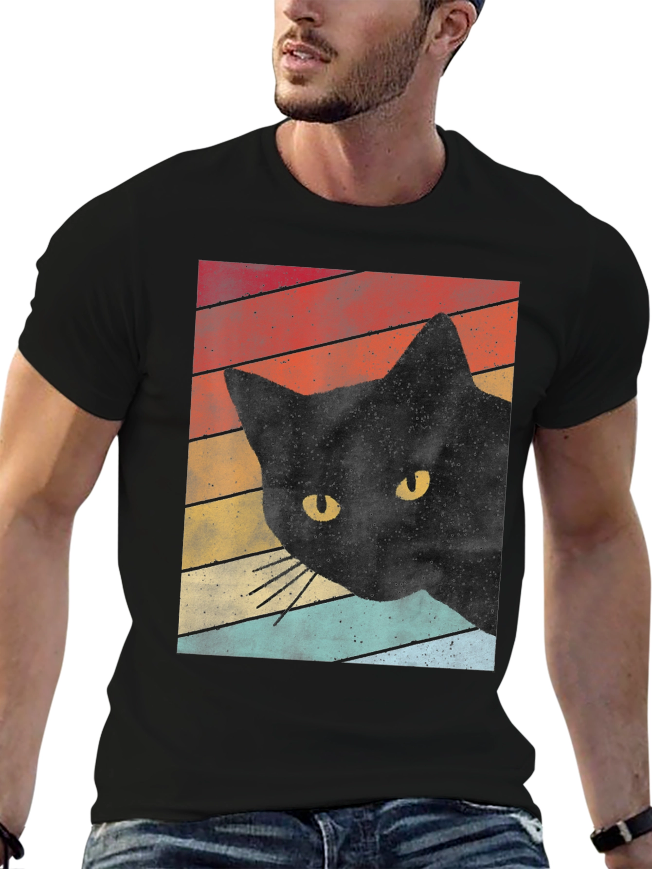 Retro Black Cat T-Shirt