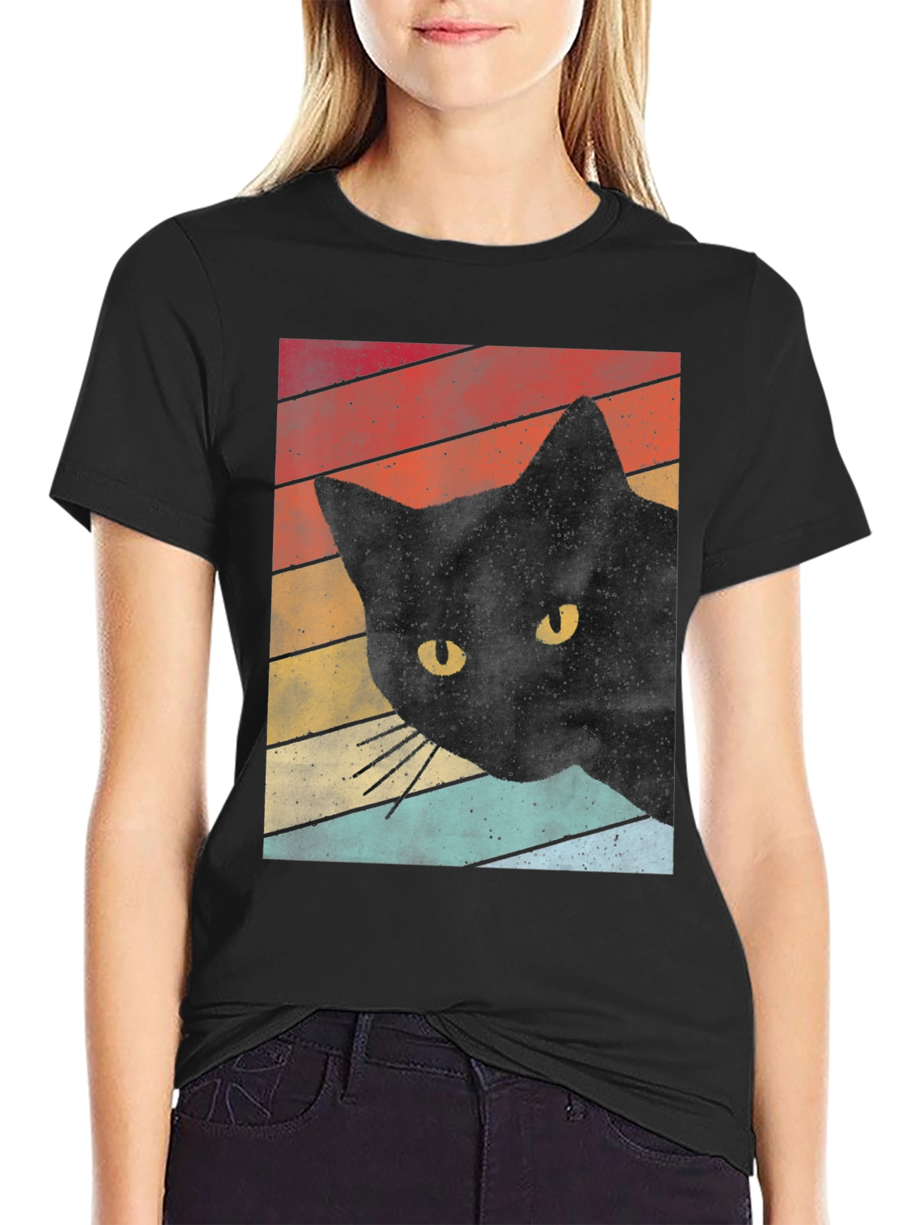 Retro Black Cat T-Shirt