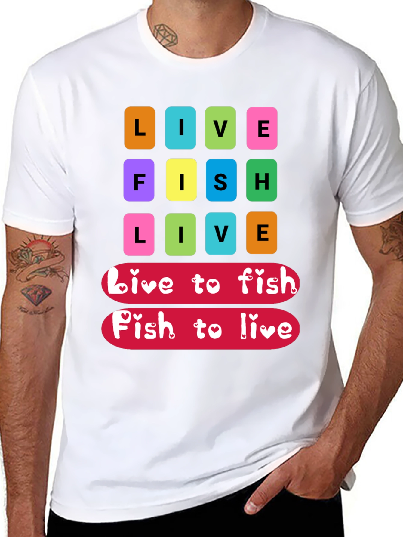 Live Fish Live Graphic T-Shirt