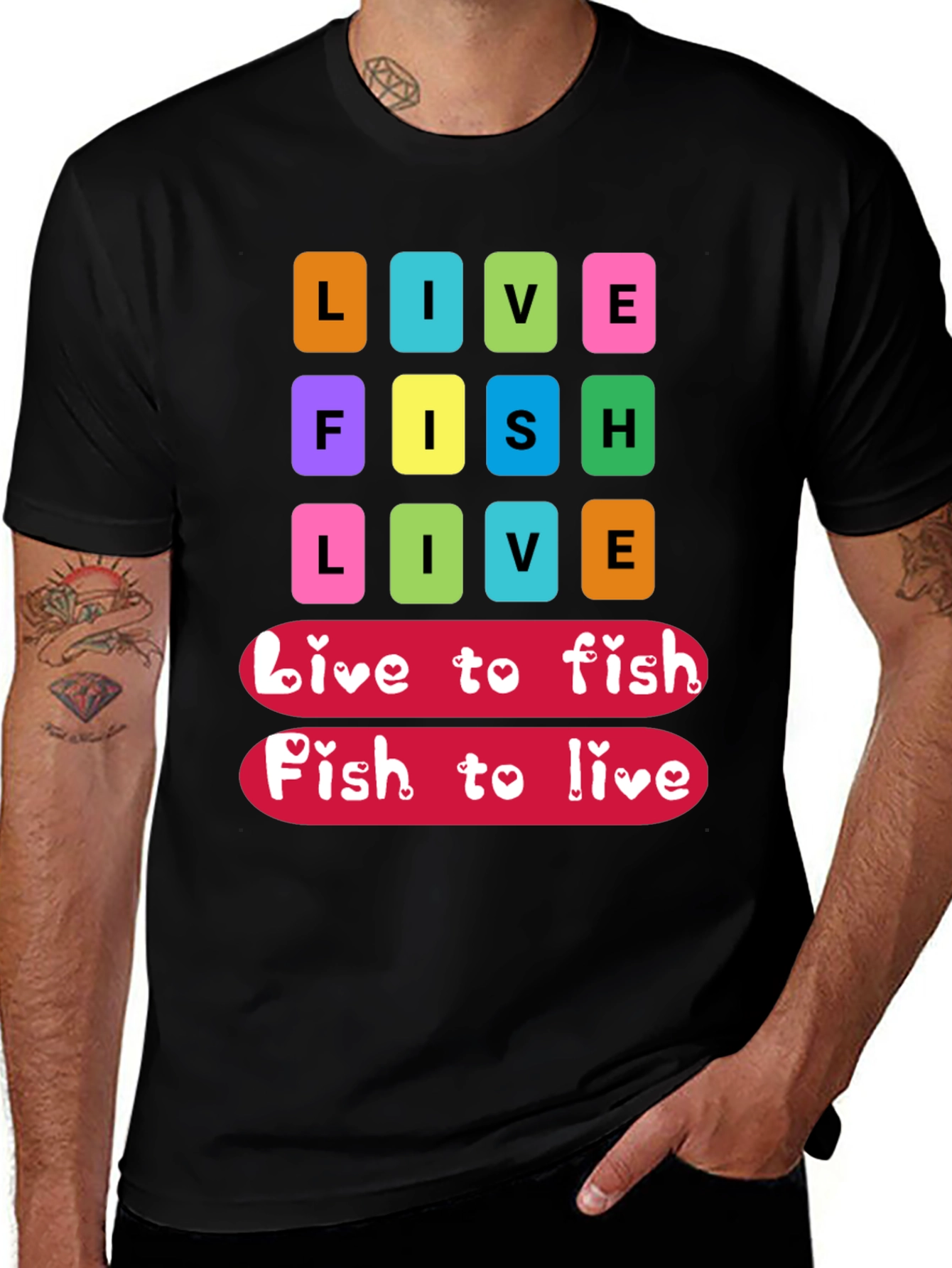 Live Fish Live Graphic T-Shirt