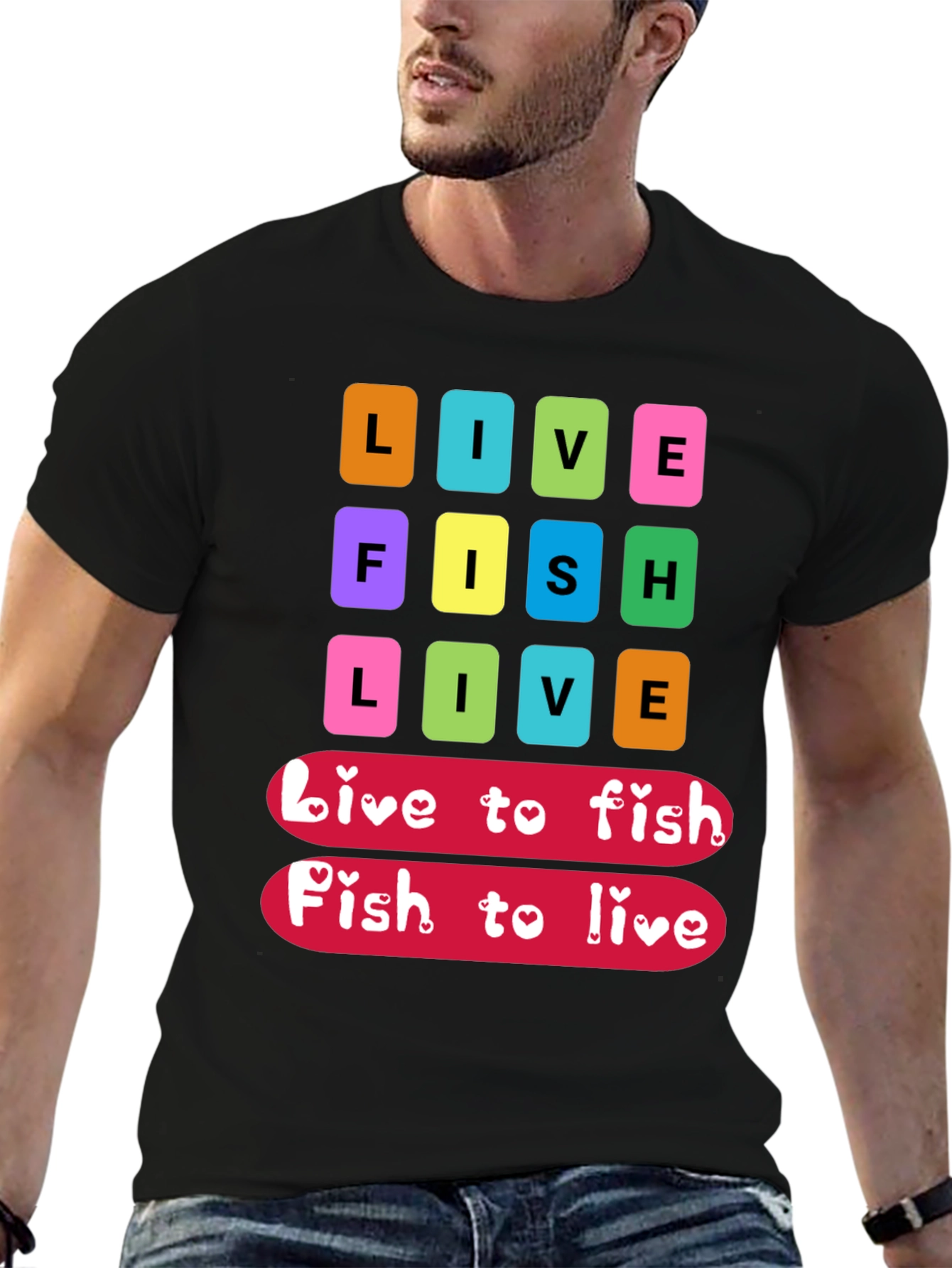 Live Fish Live Graphic T-Shirt