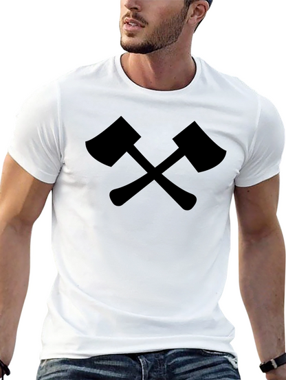 Crossed Axes Graphic Tee - Black Lumberjack Style